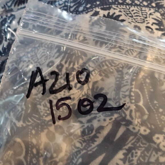 Aakaa Boho Maxi Dress Blue White Geo Print Short Sleeve Lightweight Small Resort - Picture 8 of 13